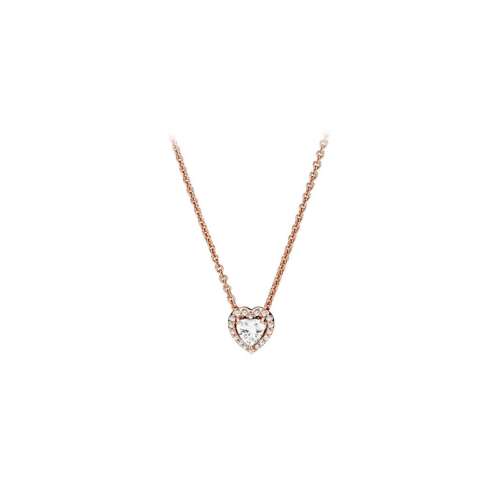 Crystal Heart Silver Necklace