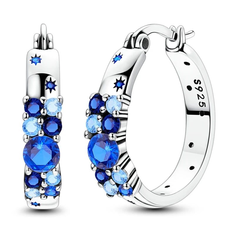 Blue Butterfly Silver Earrings