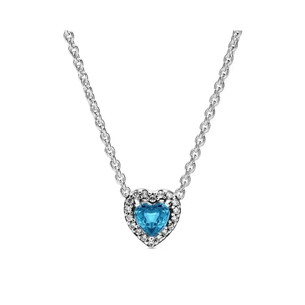 Crystal Heart Silver Necklace
