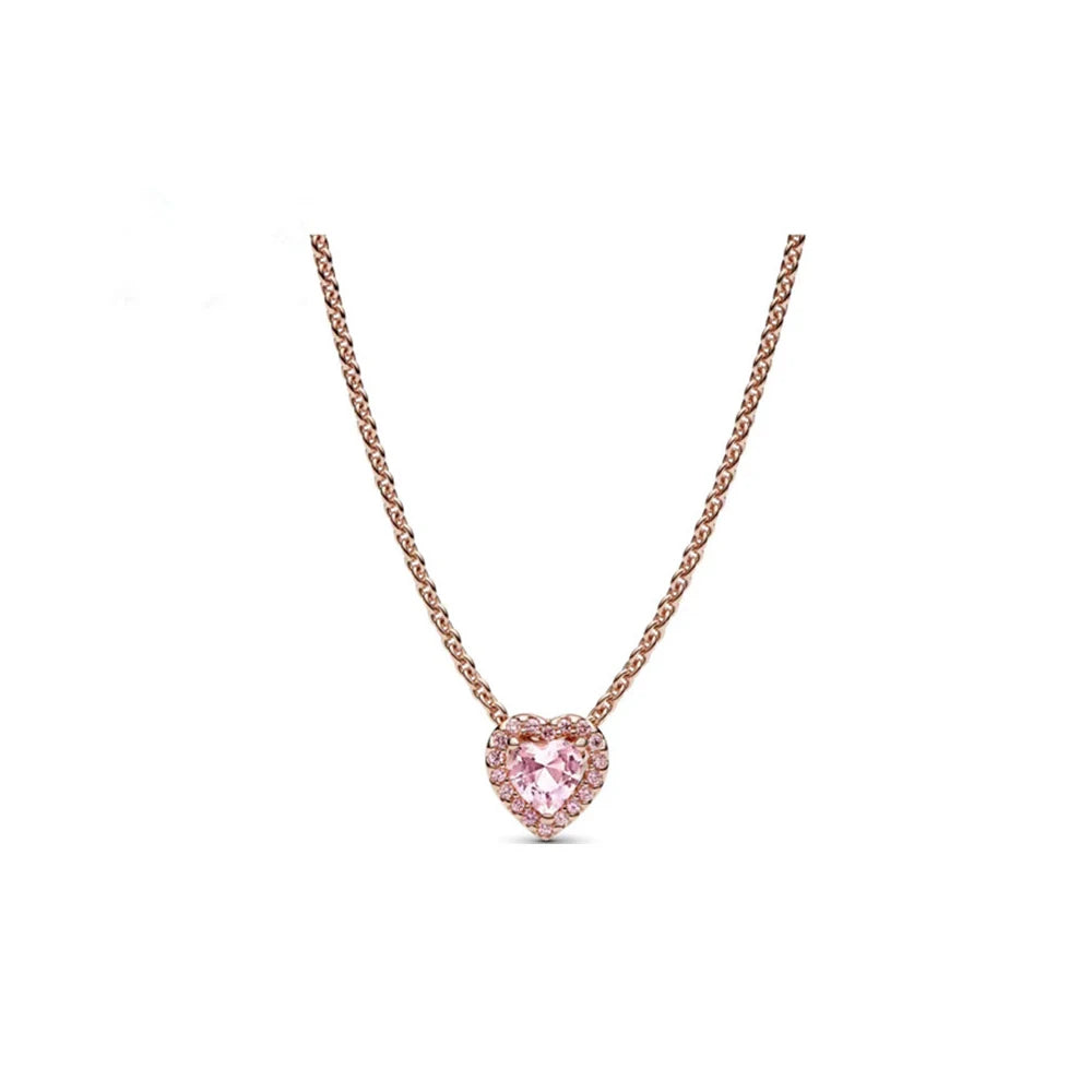 Gemstone Bow Heart Necklace