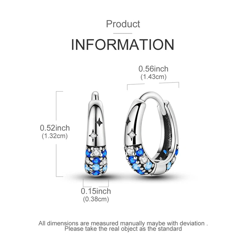 Blue Butterfly Silver Earrings