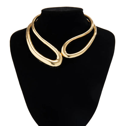 Steampunk Gold Torque Choker Necklace