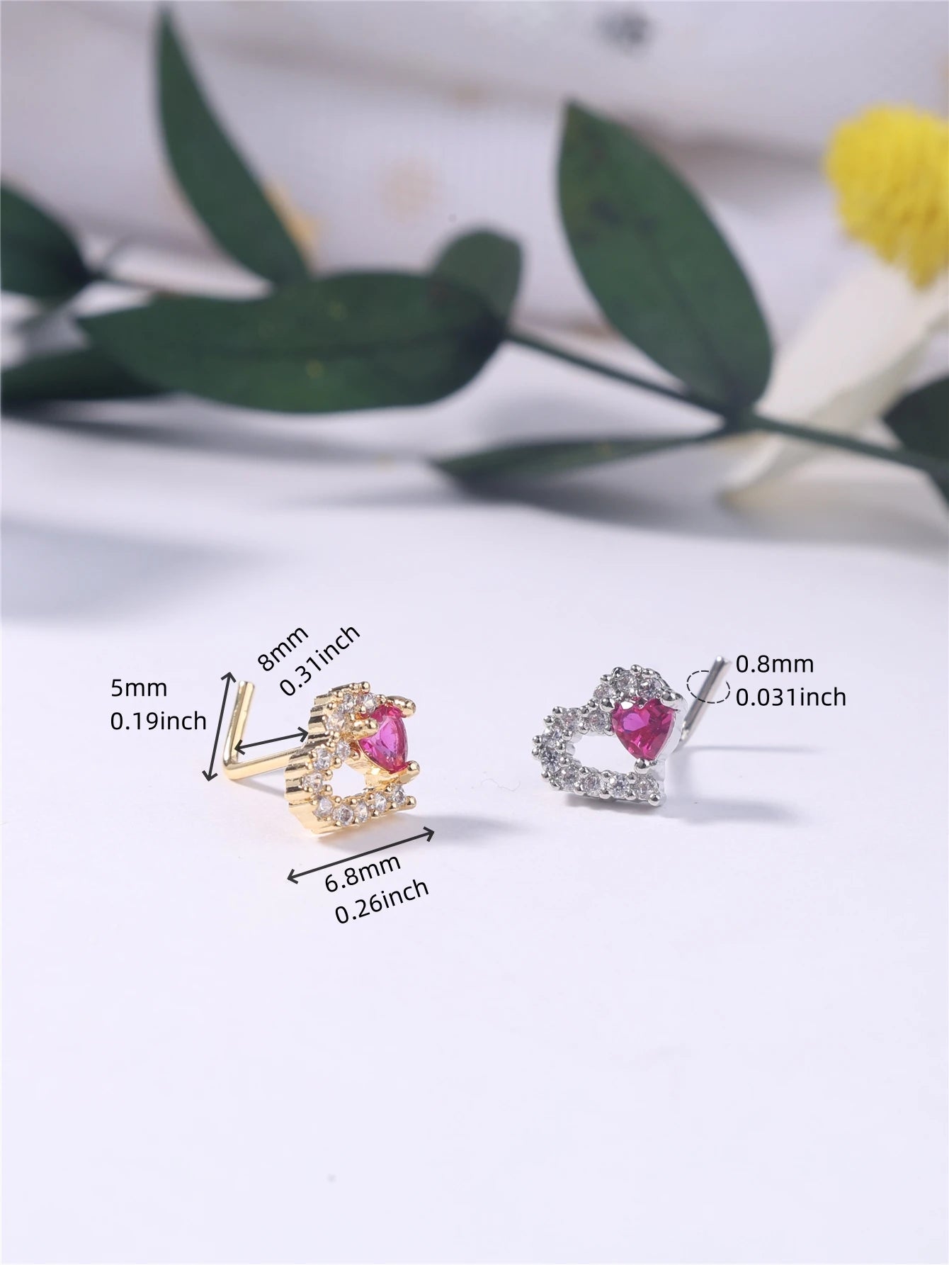 Heart L Shape Nose Ring