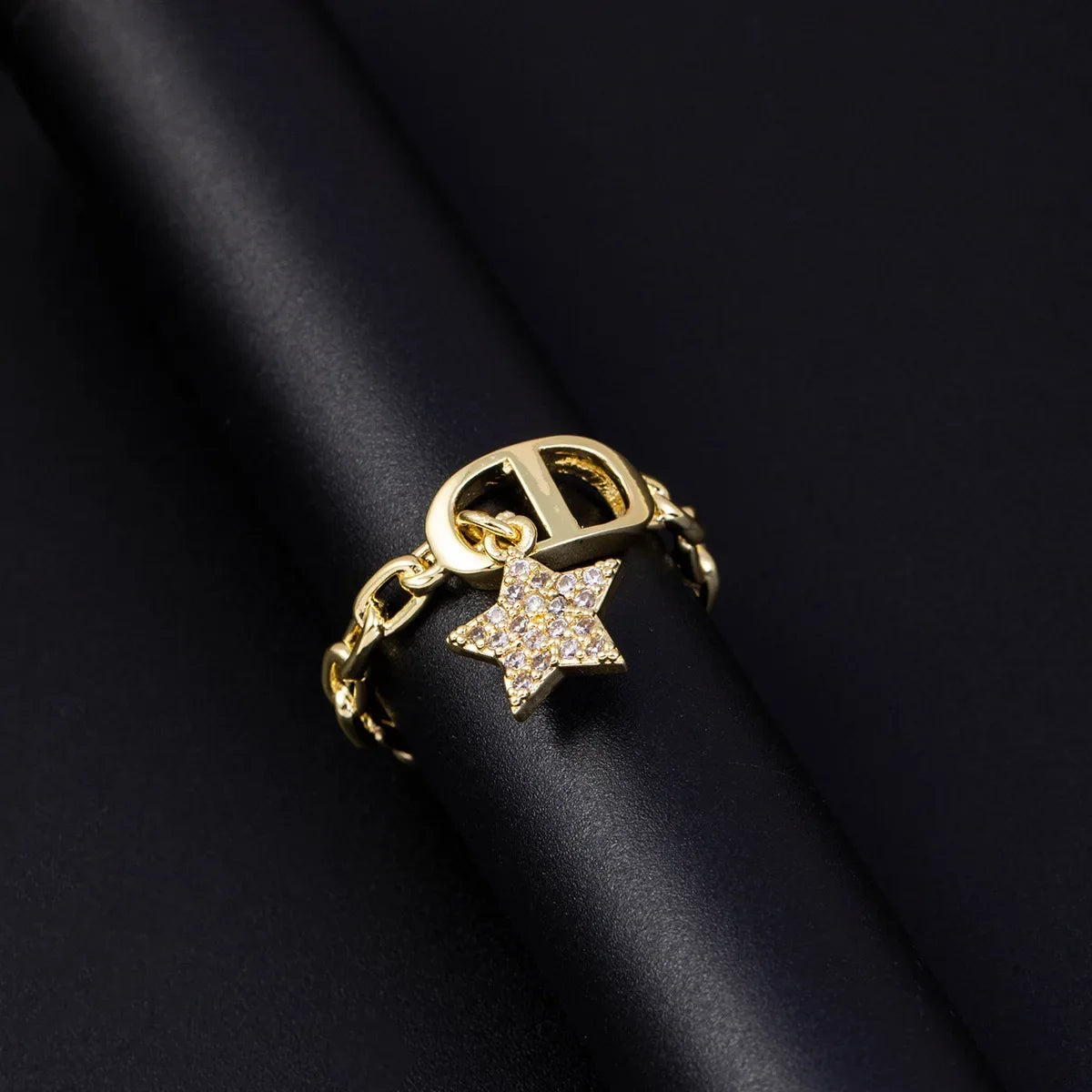 Vintage Gold Zircon Open Ring