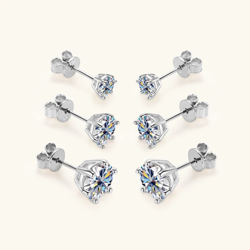 Luxury Silver Stud Earrings