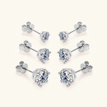 Luxury Silver Stud Earrings