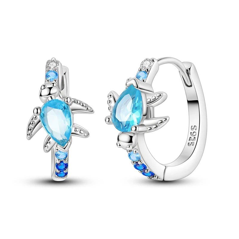 Blue Butterfly Silver Earrings