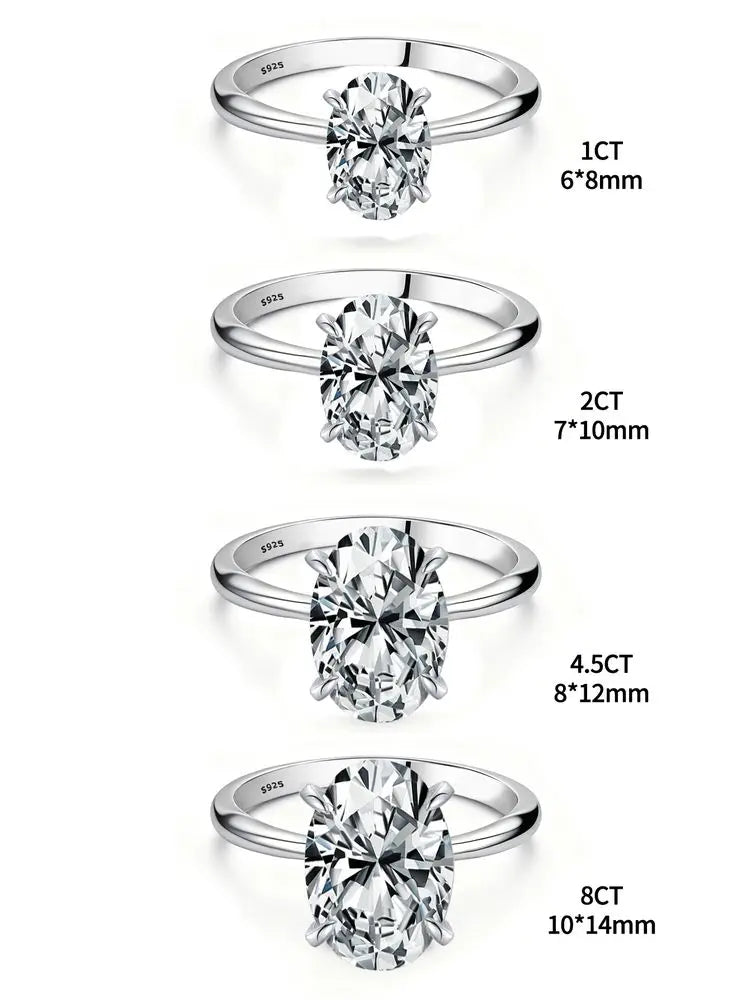 Oval Zircon Sterling  Ring