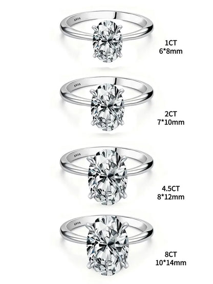 Oval Zircon Sterling  Ring