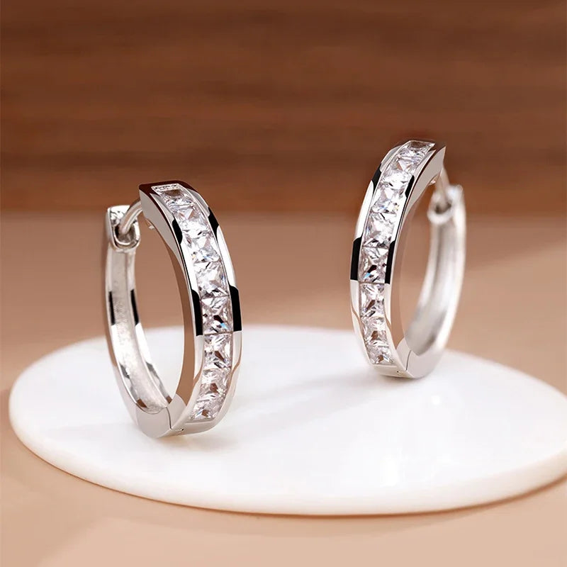 Sterling Silver Zircon Earrings