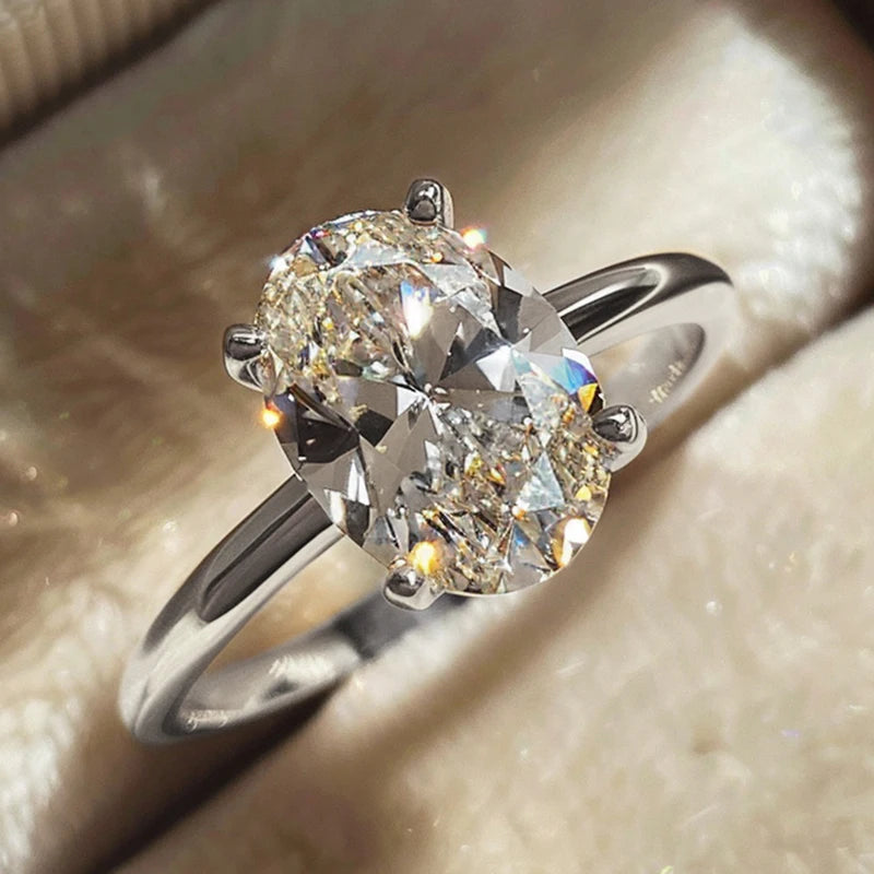 Oval Zircon Sterling  Ring