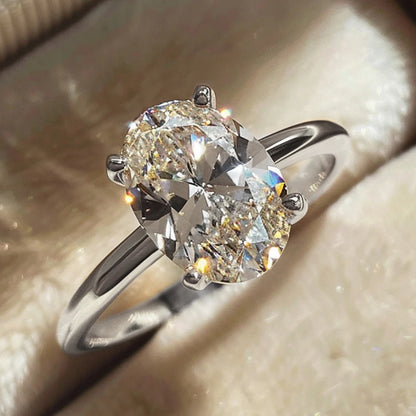 Oval Zircon Sterling  Ring
