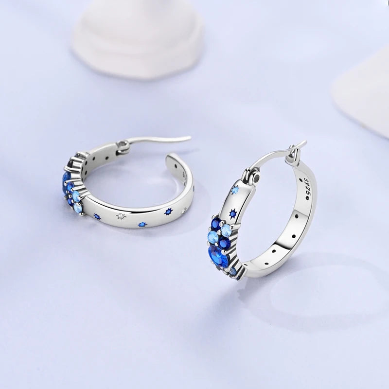 Blue Butterfly Silver Earrings
