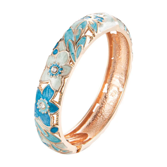 Enamel Cloisonné Gold Bangle Set