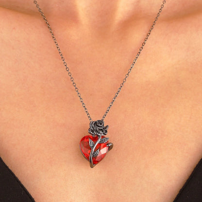 Red Crystal Heart Necklace