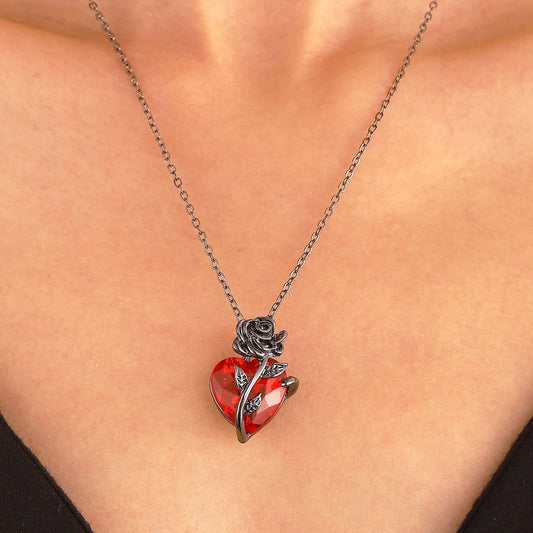 Red Crystal Heart Necklace