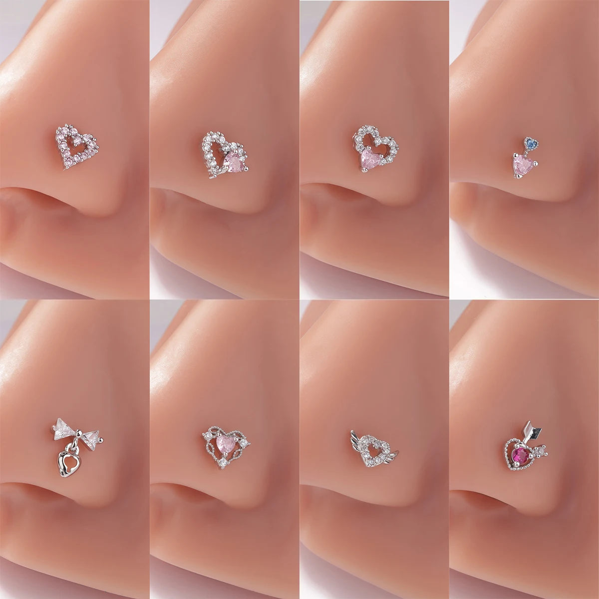 Heart L Shape Nose Ring