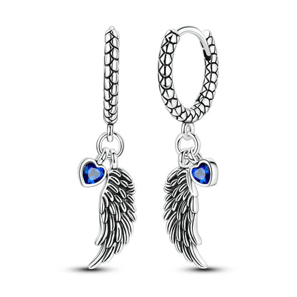 Blue Butterfly Silver Earrings