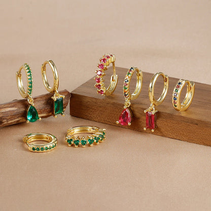 Minimalist Zircon Huggie Earrings Set