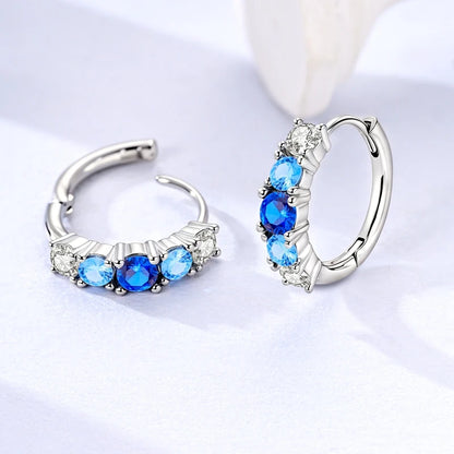 Blue Butterfly Silver Earrings
