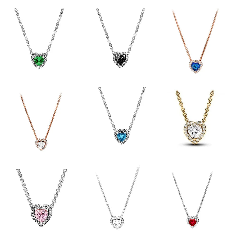 Crystal Heart Silver Necklace