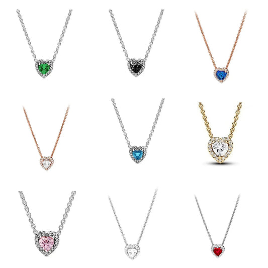 Crystal Heart Silver Necklace