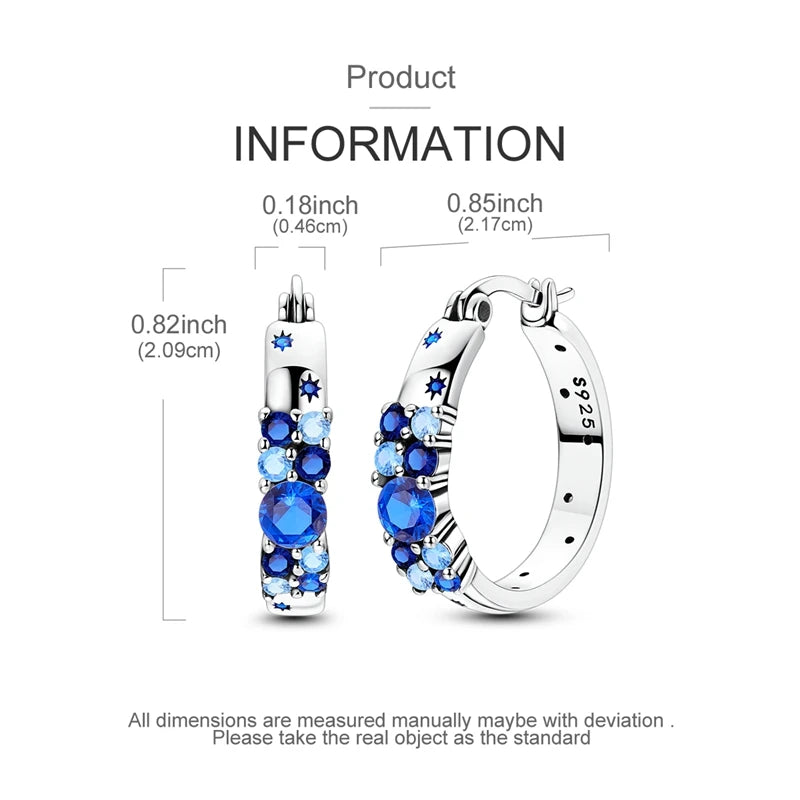 Blue Butterfly Silver Earrings