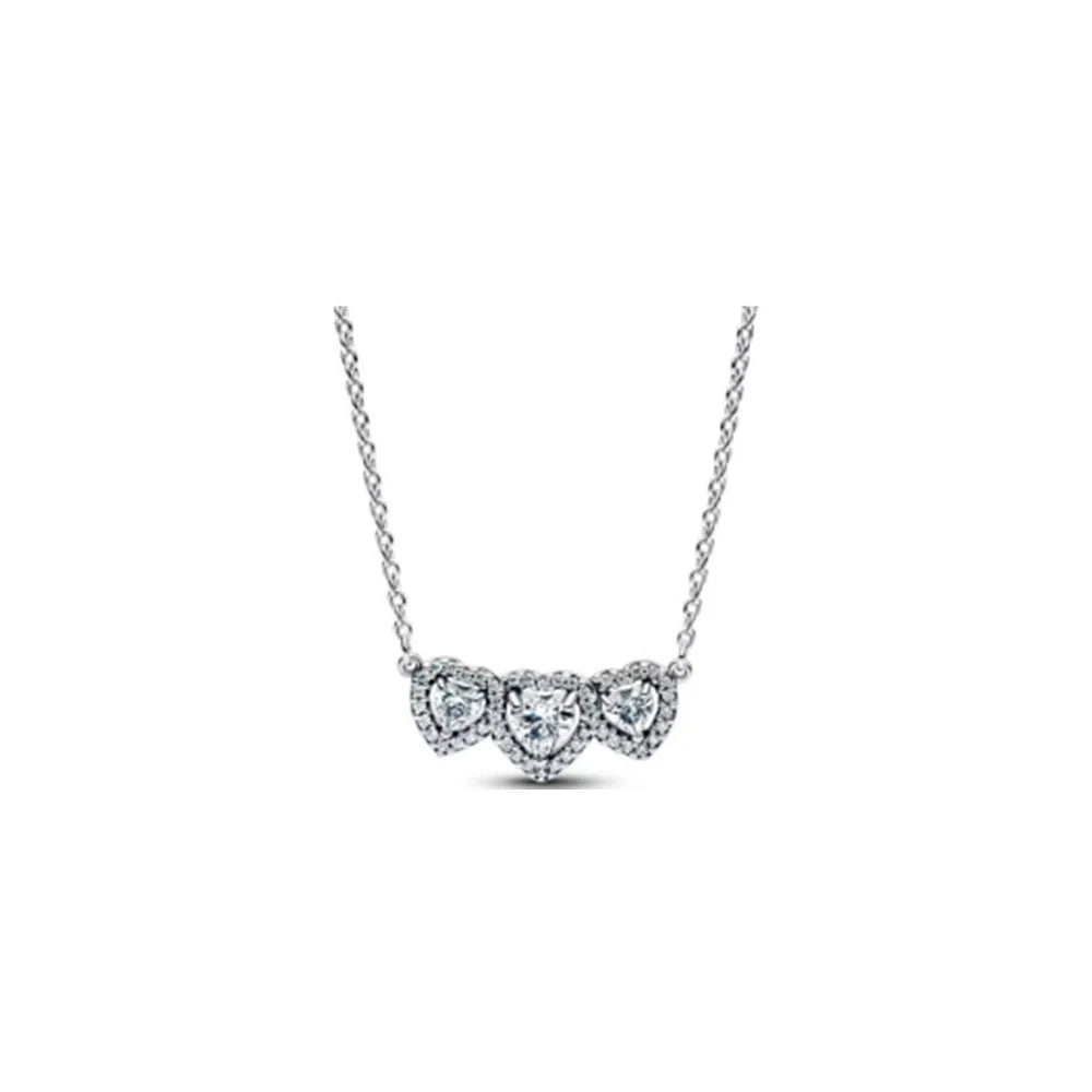 Gemstone Bow Heart Necklace
