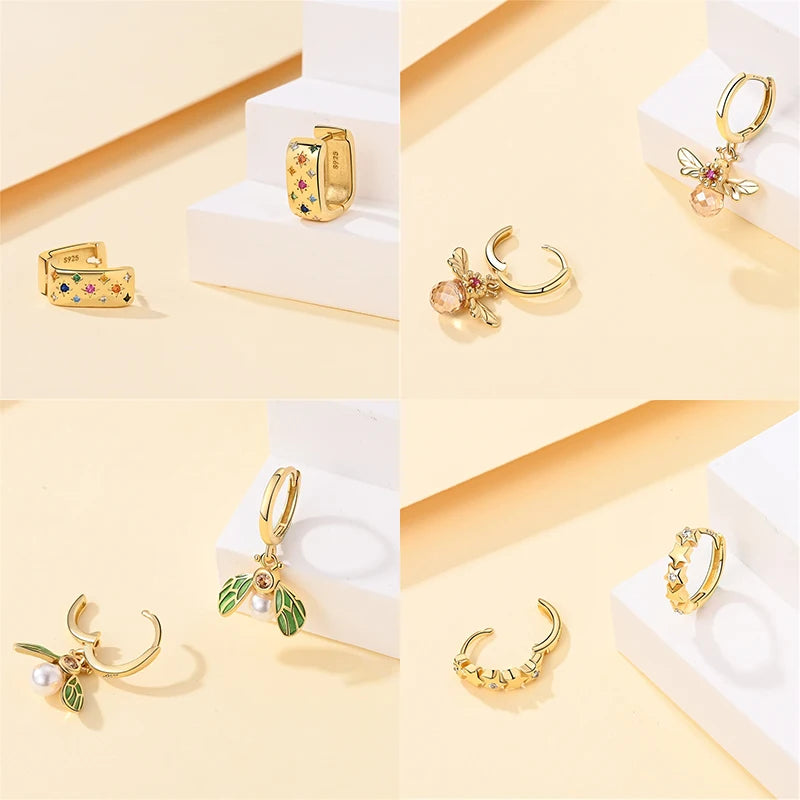 Pearl Bee Moon Earrings