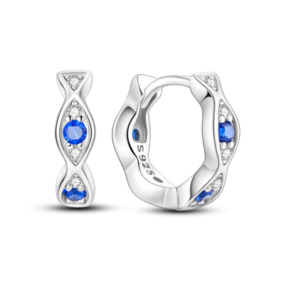 Blue Butterfly Silver Earrings