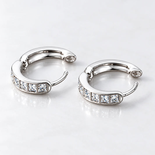 Sterling Silver Zircon Earrings