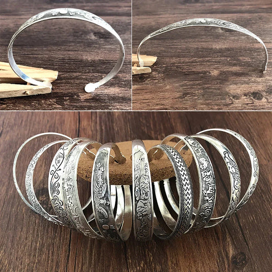 Vintage Tibetan Silver Cuff Bracelet