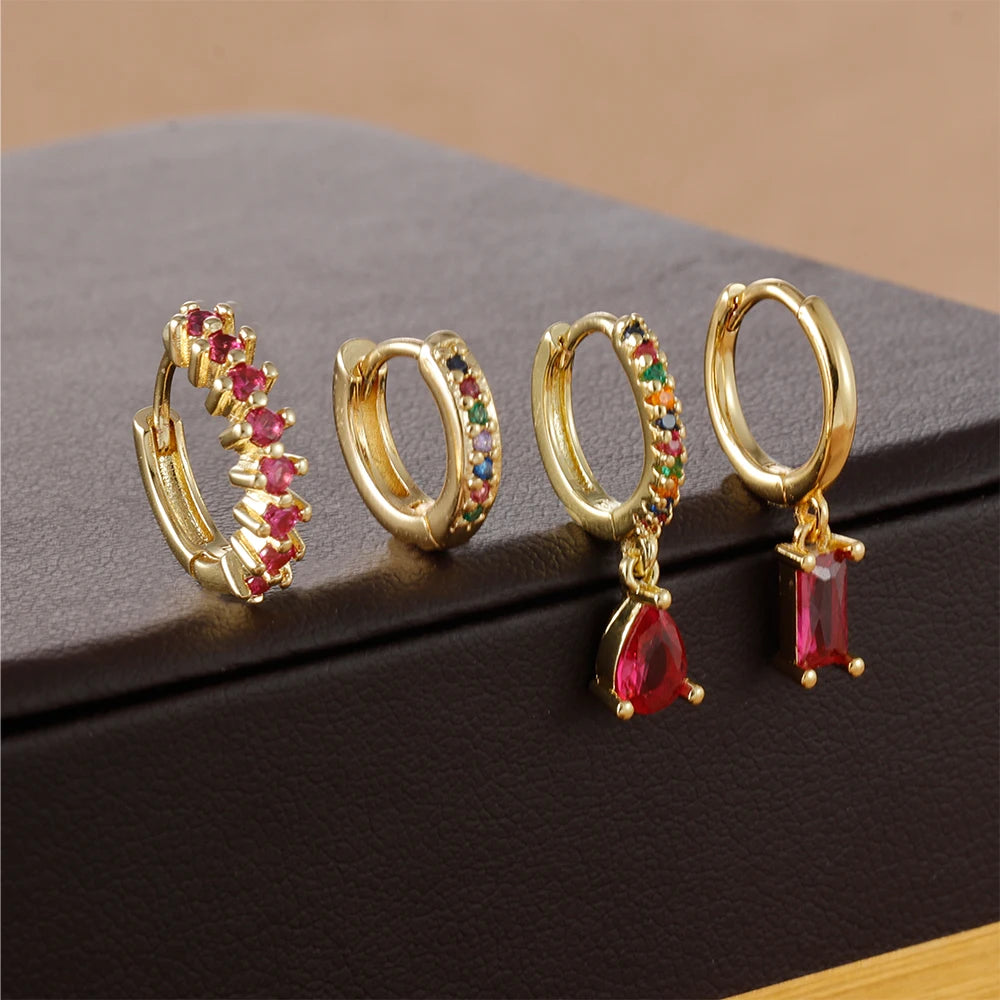Minimalist Zircon Huggie Earrings Set