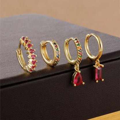 Minimalist Zircon Huggie Earrings Set