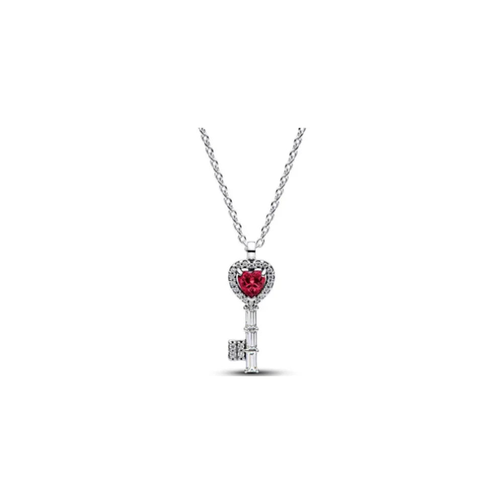 Gemstone Bow Heart Necklace