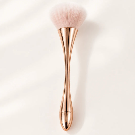 Rose Gold Fan Makeup Brush
