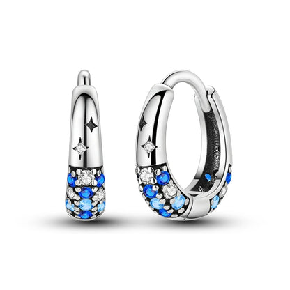 Blue Butterfly Silver Earrings