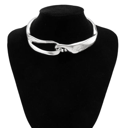 Steampunk Gold Torque Choker Necklace
