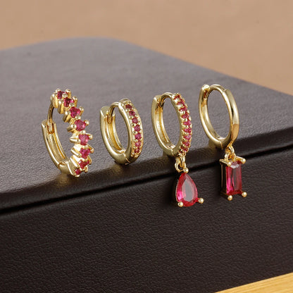 Minimalist Zircon Huggie Earrings Set