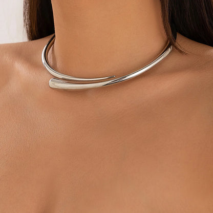 Steampunk Gold Torque Choker Necklace