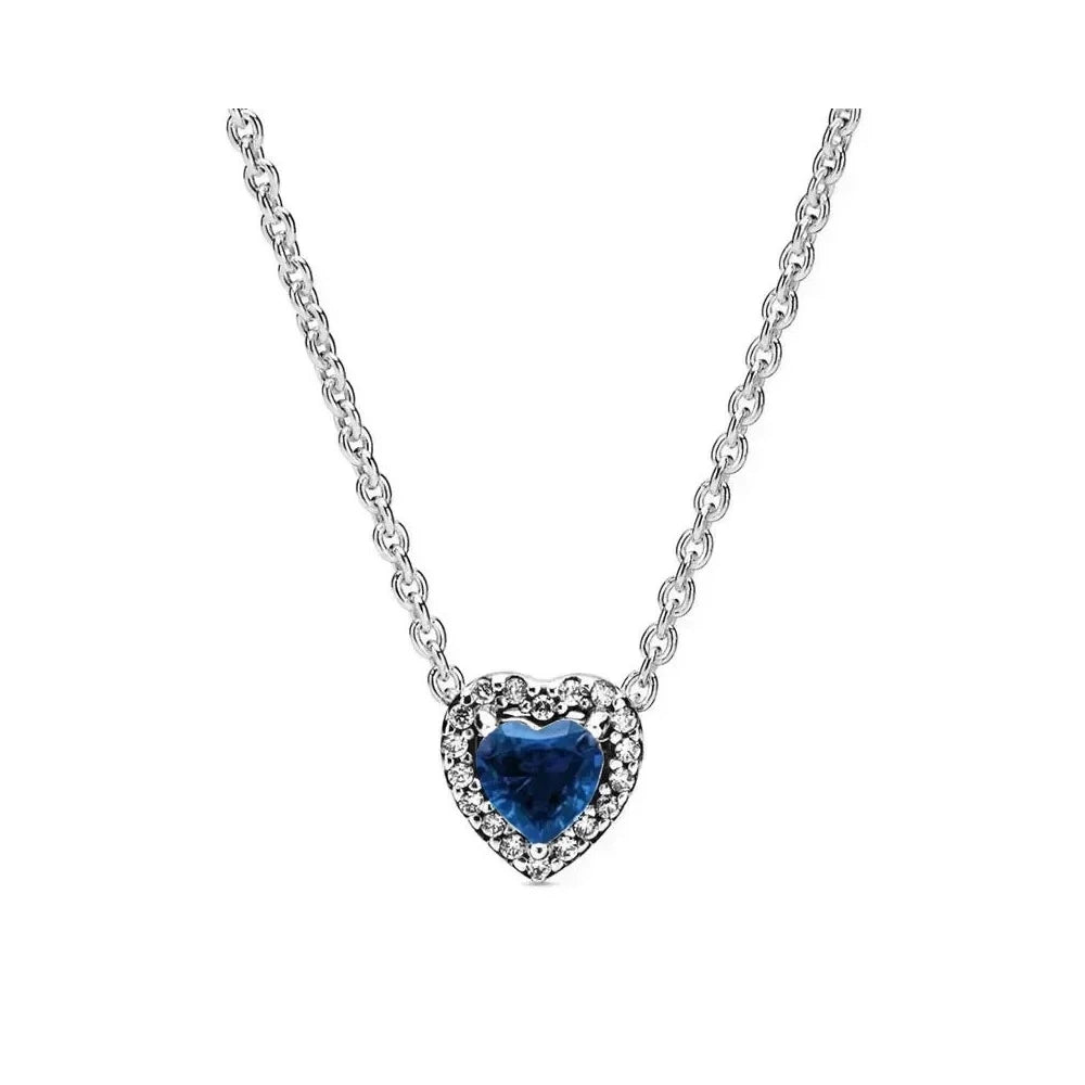 Crystal Heart Silver Necklace