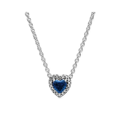 Crystal Heart Silver Necklace