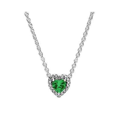 Crystal Heart Silver Necklace