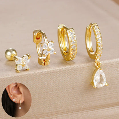 Minimalist Zircon Huggie Earrings Set