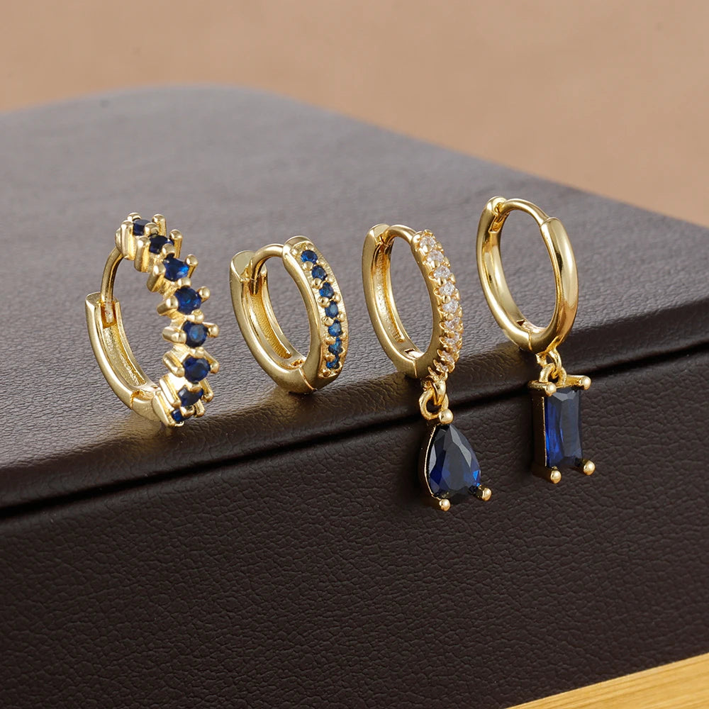 Minimalist Zircon Huggie Earrings Set