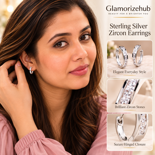 Sterling Silver Zircon Earrings